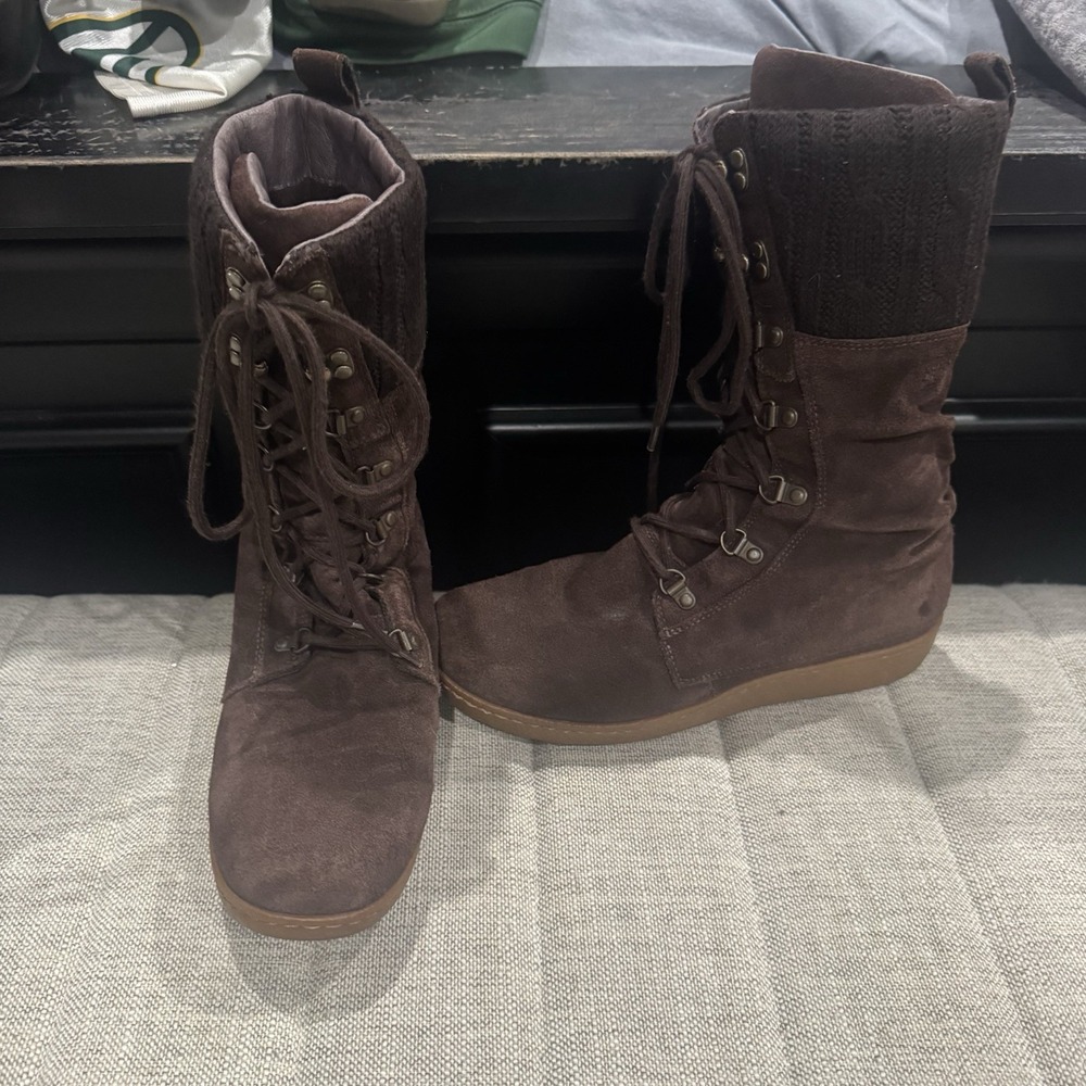THE NORTH FACE 'Alycia' Brown Suede 200g Insulated Winter Boots Sz 9
